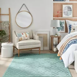 Pastel Lime Diamond Outdoor Area Rug, 6x9