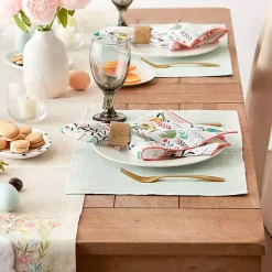 Pastel Misty Blue Dobby Placemats, Set of 6