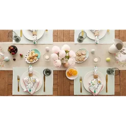 Pastel Misty Blue Dobby Placemats, Set of 6