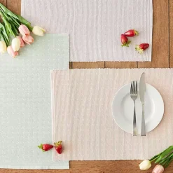 Pastel Rose Dobby Placemats, Set of 6