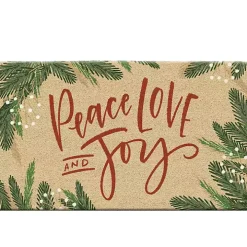 Peace Love and Joy Christmas Coir Doormat