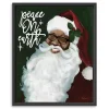 Peace on Earth Santa Framed Canvas Art Print
