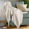 Peach Shimmer Stripe Woven Throw