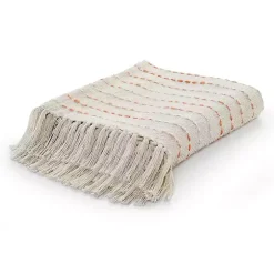 Peach Shimmer Stripe Woven Throw