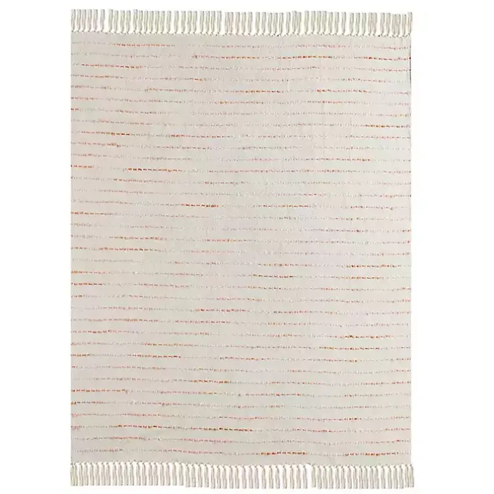 Peach Shimmer Stripe Woven Throw