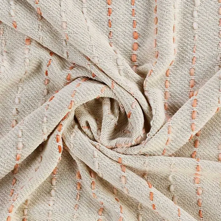Peach Shimmer Stripe Woven Throw
