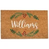 Personalized Holly Wreath Christmas Doormat