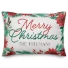 Personalized Merry Christmas Poinsettia Pillow