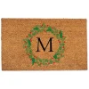 Personalized Monogram Christmas Wreath Doormat