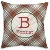 Personalized Monogram Plaid Christmas Pillow