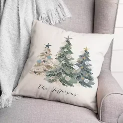 Personalized Seaside Christmas Trees Pillow