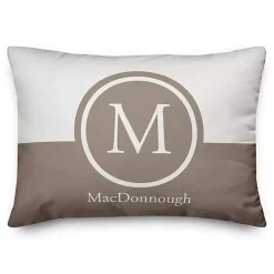 Personalized Simple Circle Monogram Outdoor Pillow