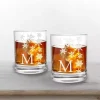 Personalized Snowflake Whiskey Glasses, Set of 2