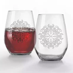 Personalized Snowflake Wine Glasses, Set of 2