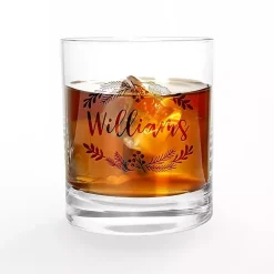 Personalized Wreath Whiskey Glasses, Set of 2