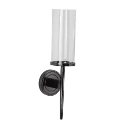 Pierre Polished Black Stem Sconce
