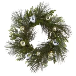 Pine Mix and Ornament Wreath