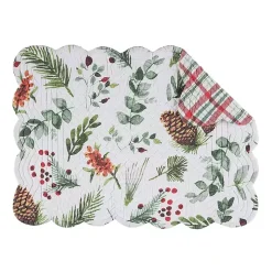 Pinecone and Plaid Reversible Placemats, Set of 6