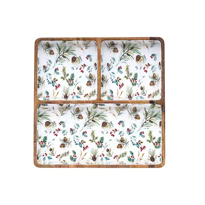 Pinecone 3-Compartment Serving Tray