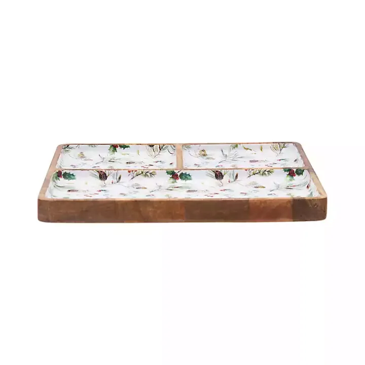 Pinecone 3-Compartment Serving Tray