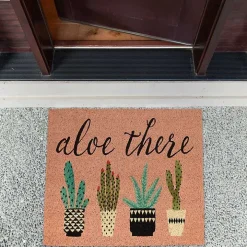 Pink Aloe There Coir Doormat