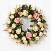 Pink and Ivory Roses Wreath