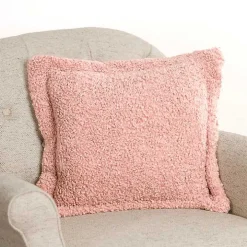 Pink Curly Faux Lamb Fur Pillow