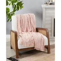 Pink Diamond Pattern Throw Blanket