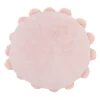 Pink Faux Fur Round Pom Pom Throw Pillow