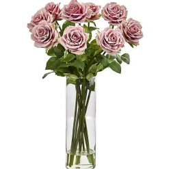 Pink Roses in Cylinder Vase Floral Arrangement