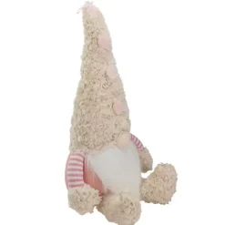 Pink Striped Easter Gnome Figurine