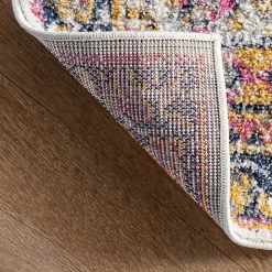 Pink Vintage Medallion Area Rug, 8x12