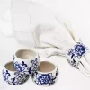 Pip Vintage Blue Floral Napkin Rings, Set of 4