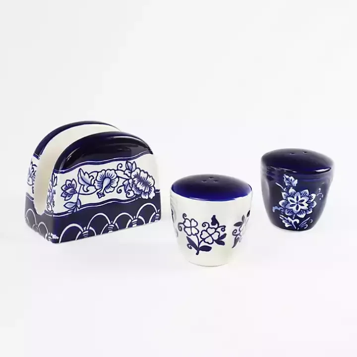 Pip Vintage Blue Floral 3-pc. Shaker & Napkin Set