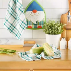 Plaid Garden Gnome 3-pc. Towel and Pot Holder Set