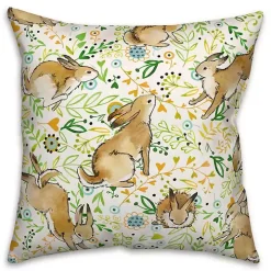 Playful Pastel Bunny Outdoor Pillow