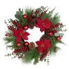 Poinsettia and Red Berry Wreath