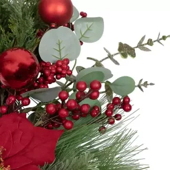 Poinsettia and Red Berry Wreath
