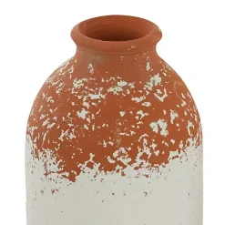 Porcelain and Terracotta Textured Vases, Set of 2