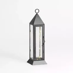Pre-Lit Black Metal Twinkle Lights Lantern, 15 in.