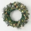 Pre-Lit Frosted Pine and Pinecone Christmas Wreath