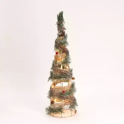 Pre-Lit Frosted Rattan Christmas Tree, 31 in.