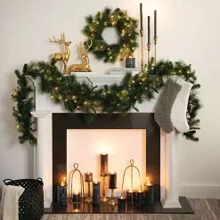 Pre-Lit Mixed Pine and Pinecone Christmas Wreath