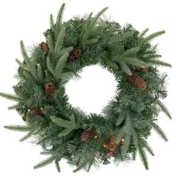 Pre-Lit Mixed Pinecones Wreath