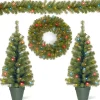 Pre-Lit Multicolor 4-pc. Christmas Greenery Set