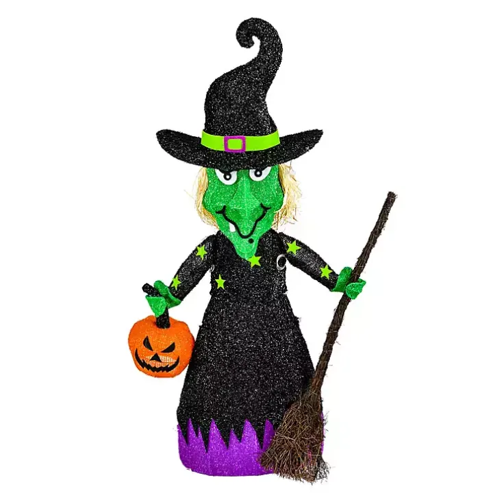 Pre-Lit Outdoor Witch Decoration