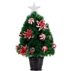 Pre-Lit Poinsettia Christmas Tree Arrangement