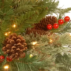 Pre-lit Real Touch Pine and Berry Wreath