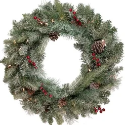 Pre-Lit Snowy Waterloo Pine Wreath