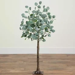 Pre-Lit Warm LED Eucalyptus Plant, 4 ft.